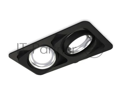 Комплект встраиваемого светильника Ambrella light XC7664002 SBK/PSL черный песок/серебро полированное MR16 GU5.3 (C7664, N7023)