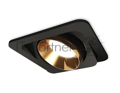 Комплект встраиваемого поворотного светильника Ambrella light XC7659024 SBK/PYG черный песок/золото желтое полированное MR16 GU5.3 (C7659, N7034)