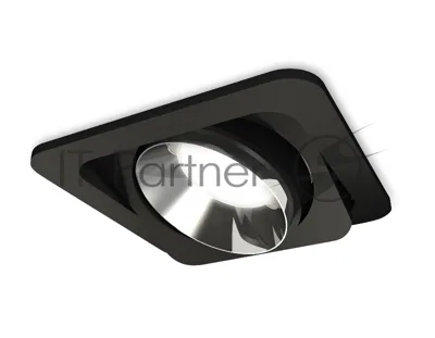Комплект встраиваемого поворотного светильника Ambrella light XC7659022 SBK/PSL черный песок/серебро полированное MR16 GU5.3 (C7659, N7032)