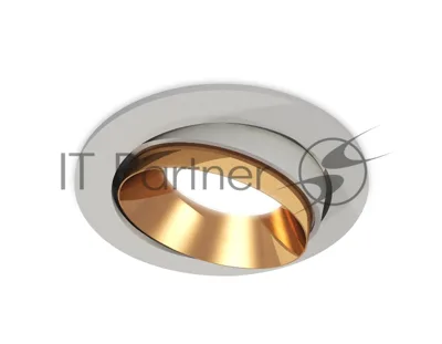 Комплект встраиваемого поворотного светильника Ambrella light XC7653024 SGR/PYG серый песок/золото желтое полированное MR16 GU5.3 (C7653, N7034)