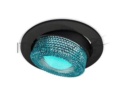 Комплект встраиваемого поворотного светильника Ambrella light XC7652063 SBK/BL черный песок/голубой MR16 GU5.3 (C7652, N7194)