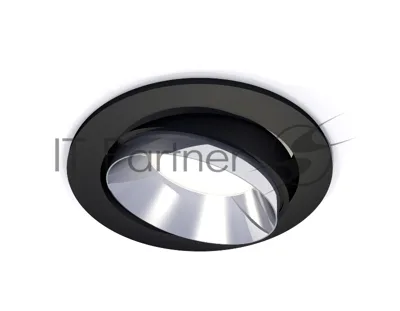 Комплект встраиваемого поворотного светильника Ambrella light XC7652022 SBK/PSL черный песок/серебро полированное MR16 GU5.3 (C7652, N7032)
