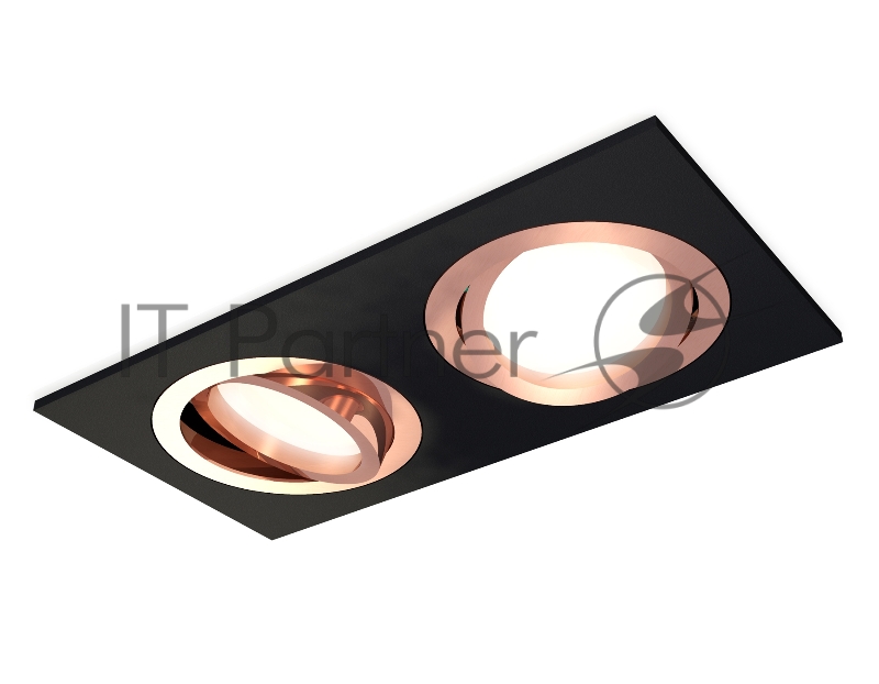 Комплект встраиваемого поворотного светильника Ambrella light XC7636084 SBK/PPG черный песок/золото розовое полированное MR16 GU5.3 (C7636, N7005)