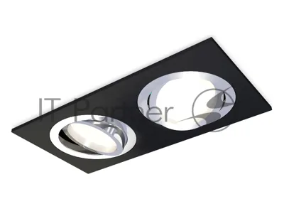 Комплект встраиваемого поворотного светильника Ambrella light XC7636082 SBK/PSL черный песок/серебро полированное MR16 GU5.3 (C7636, N7003)