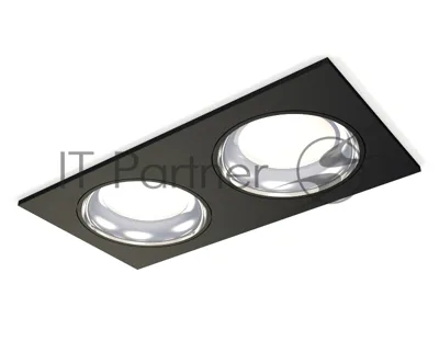 Комплект встраиваемого светильника Ambrella light XC7636061 SBK/PSL черный песок/серебро полированное MR16 GU5.3 (C7636, N7023)