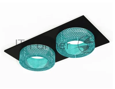 Комплект встраиваемого светильника Ambrella light XC7636023 SBK/BL черный песок/голубой MR16 GU5.3 (C7636, N7194)