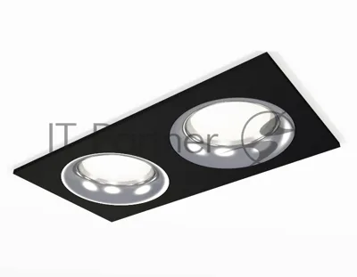 Комплект встраиваемого светильника Ambrella light XC7636003 SBK/PCL черный песок/серебро полированное MR16 GU5.3 (C7636, N7012)