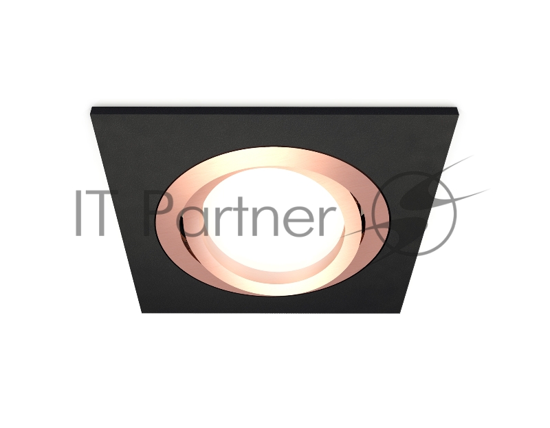 Комплект встраиваемого поворотного светильника Ambrella light XC7632084 SBK/PPG черный песок/золото розовое полированное MR16 GU5.3 (C7632, N7005)