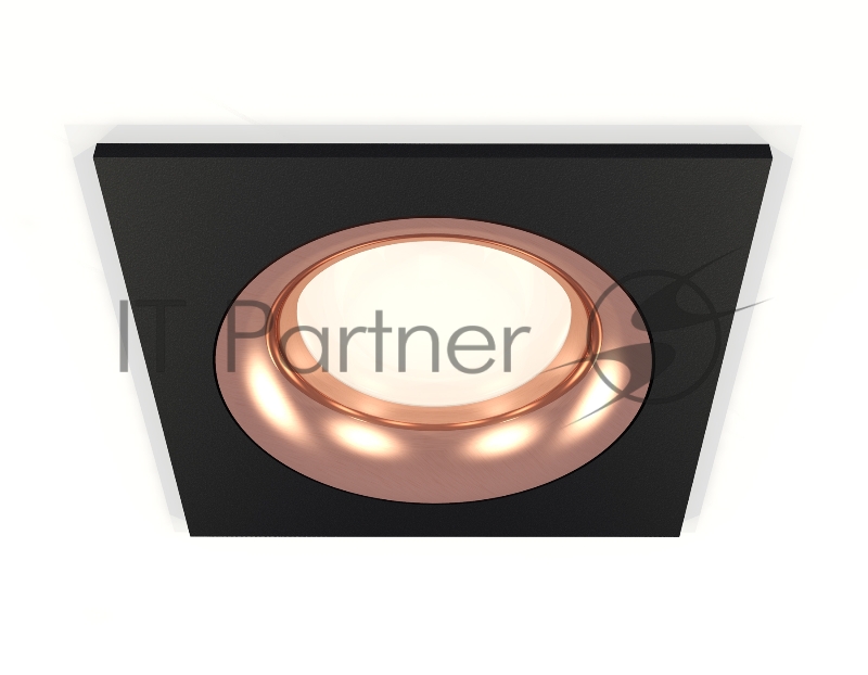 Комплект встраиваемого светильника Ambrella light XC7632006 SBK/PPG черный песок/золото розовое полированное MR16 GU5.3 (C7632, N7015)