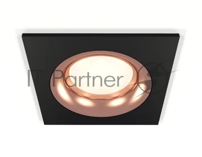 Комплект встраиваемого светильника Ambrella light XC7632006 SBK/PPG черный песок/золото розовое полированное MR16 GU5.3 (C7632, N7015)