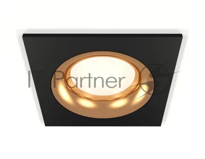 Комплект встраиваемого светильника Ambrella light XC7632005 SBK/PYG черный песок/золото желтое полированное MR16 GU5.3 (C7632, N7014)