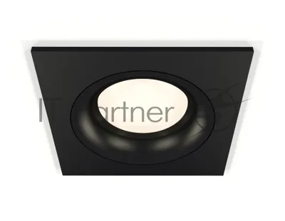 Комплект встраиваемого светильника Ambrella light XC7632002 SBK/PBK черный песок/черный полированный MR16 GU5.3 (C7632, N7011)