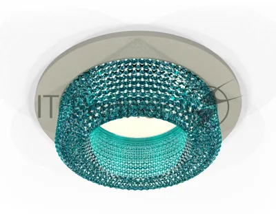 Комплект встраиваемого светильника Ambrella light XC7623023 SGR/BL серый песок/голубой MR16 GU5.3 (C7623, N7194)