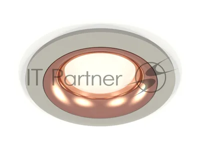 Комплект встраиваемого светильника Ambrella light XC7623006 SGR/PPG серый песок/золото розовое полированное MR16 GU5.3 (C7623, N7015)