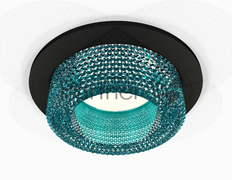 Комплект встраиваемого светильника Ambrella light XC7622023 SBK/BL черный песок/голубой MR16 GU5.3 (C7622, N7194)