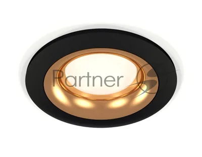 Комплект встраиваемого светильника Ambrella light XC7622005 SBK/PYG черный песок/золото желтое полированное MR16 GU5.3 (C7622, N7014)