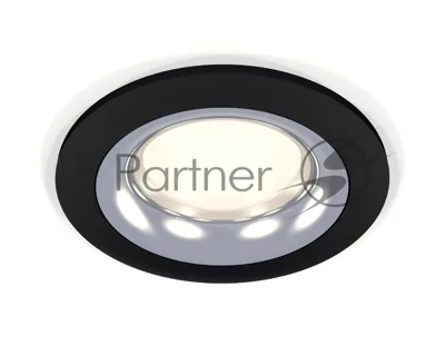 Комплект встраиваемого светильника Ambrella light XC7622003 SBK/PSL черный песок/серебро полированное MR16 GU5.3 (C7622, N7012)