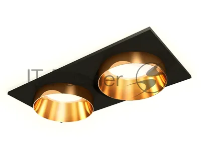 Комплект встраиваемого светильника Ambrella light XC6526024 SBK/PYG черный песок/золото желтое полированное MR16 GU5.3 (C6526, N6134)