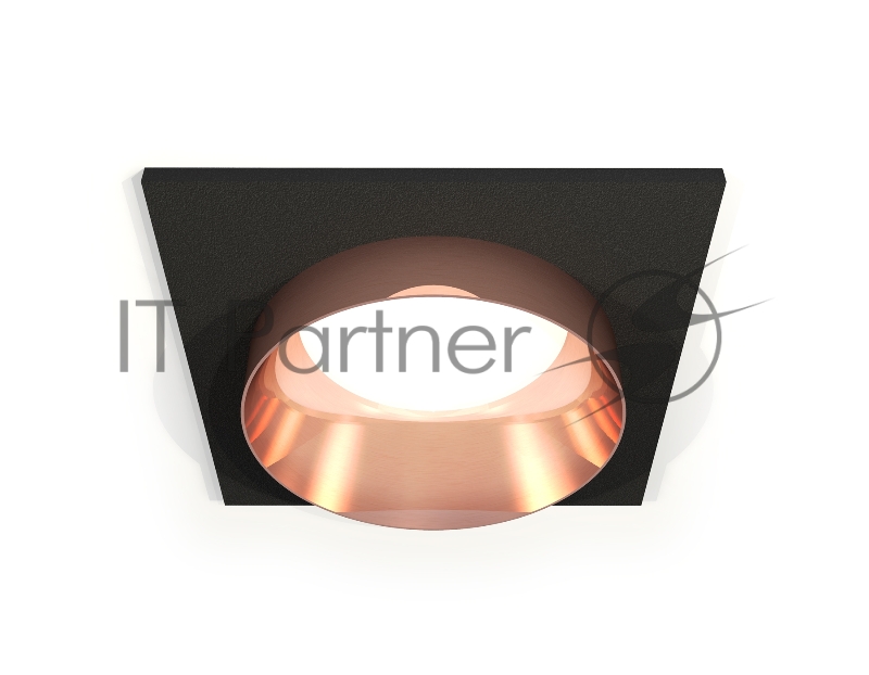 Комплект встраиваемого светильника Ambrella light XC6521025 SBK/PPG черный песок/золото розовое полированное MR16 GU5.3 (C6521, N6135)