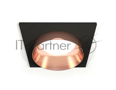 Комплект встраиваемого светильника Ambrella light XC6521025 SBK/PPG черный песок/золото розовое полированное MR16 GU5.3 (C6521, N6135)
