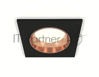 Комплект встраиваемого светильника Ambrella light XC6521005 SBK/PPG черный песок/золото розовое полированное MR16 GU5.3 (C6521, N6114)