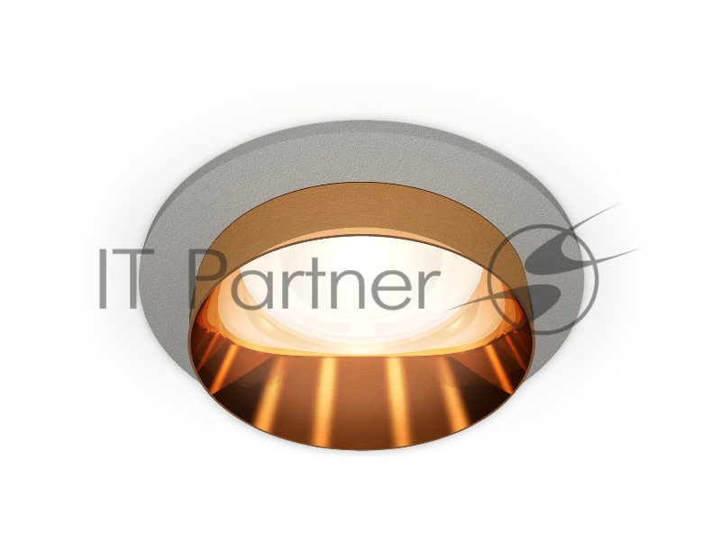 Комплект встраиваемого светильника Ambrella light XC6514024 SGR/PYG серый песок/золото желтое полированное MR16 GU5.3 (C6514, N6134)