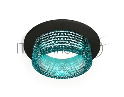 Комплект встраиваемого светильника Ambrella light XC6513043 SBK/BL черный песок/голубой MR16 GU5.3 (C6513, N6153)