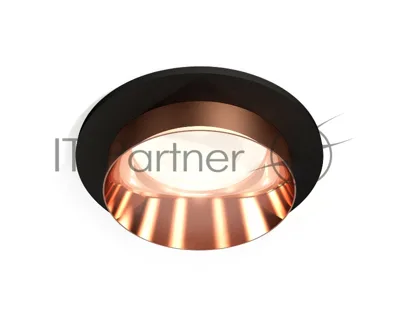 Комплект встраиваемого светильника Ambrella light XC6513025 SBK/PPG черный песок/золото розовое полированное MR16 GU5.3 (C6513, N6135)