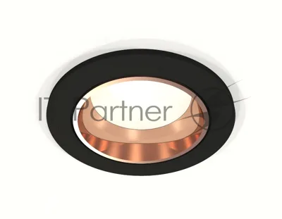 Комплект встраиваемого светильника Ambrella light XC6513005 SBK/PPG черный песок/золото розовое полированное MR16 GU5.3 (C6513, N6114)