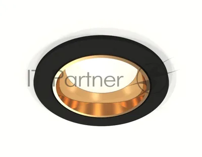 Комплект встраиваемого светильника Ambrella light XC6513004 SBK/PYG черный песок/золото желтое полированное MR16 GU5.3 (C6513, N6113)