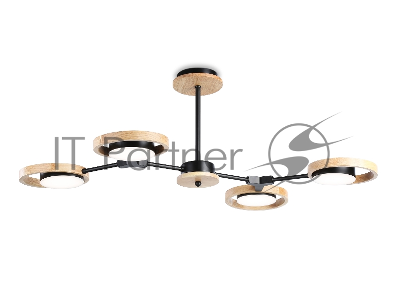 Подвесной светодиодный светильник Ambrella light FL51611/4 BK/LW черный/светлое дерево 3000K/4200K/6400K 28W 825*530*285 (Без ПДУ)