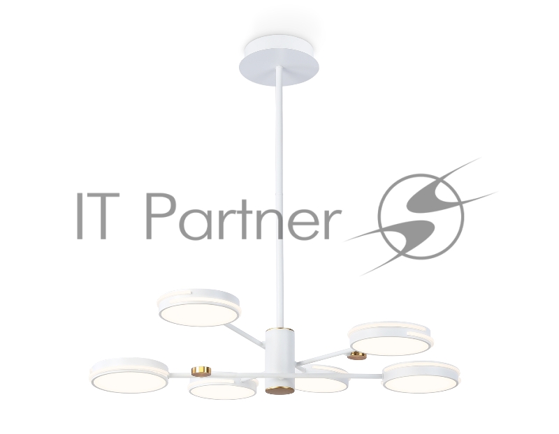 Подвесной светодиодный светильник Ambrella light FL51635/6 WH/GD белый/золото 3000K/4200K/6400K 50W D800*780 (Без ПДУ)