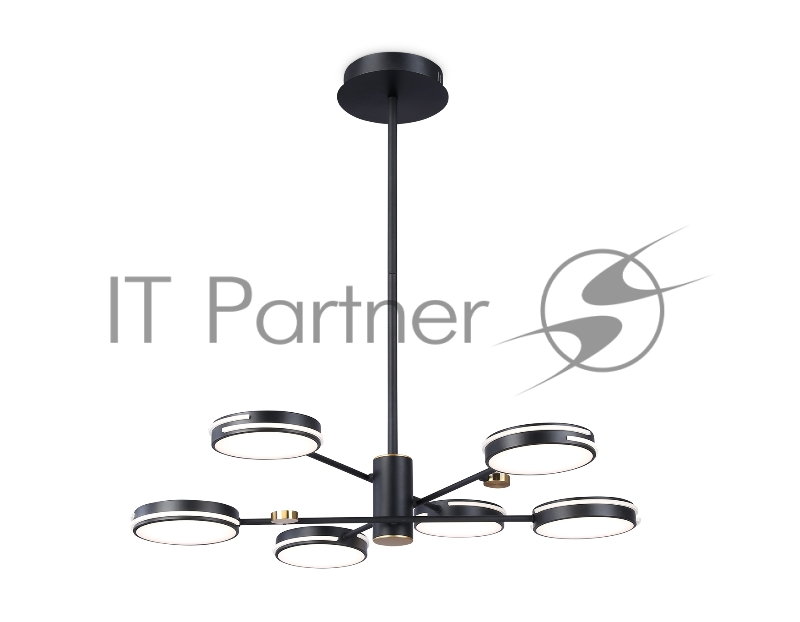 Подвесной светодиодный светильник Ambrella light FL51639/6 BK/GD черный/золото 3000K/4200K/6400K 50W D800*780 (Без ПДУ)