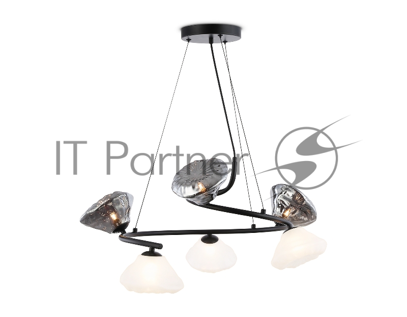 Светильник Ambrella light LH15003/6 BK/FR/SM черный/белый матовый/дымчатый G9*6 max 40W D630*1150
