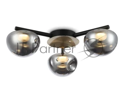 Светильник Ambrella light LH12006/3 BK/GD/SM черный/золото/дымчатый 18W 3000K D640*170