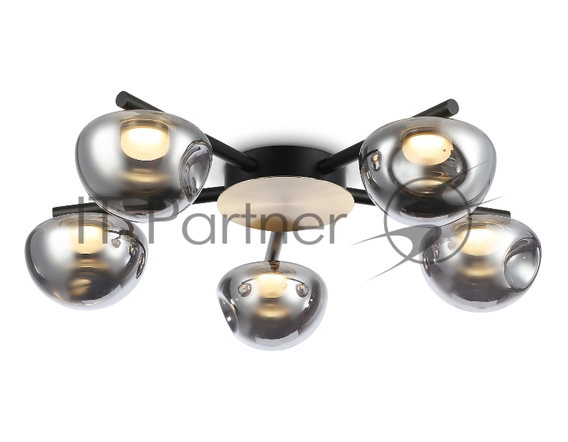 Светильник Ambrella light LH12009/5 BK/GD/SM черный/золото/дымчатый 30W 3000K D790*180