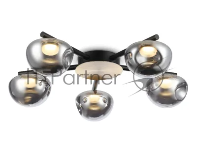 Светильник Ambrella light LH12009/5 BK/GD/SM черный/золото/дымчатый 30W 3000K D790*180