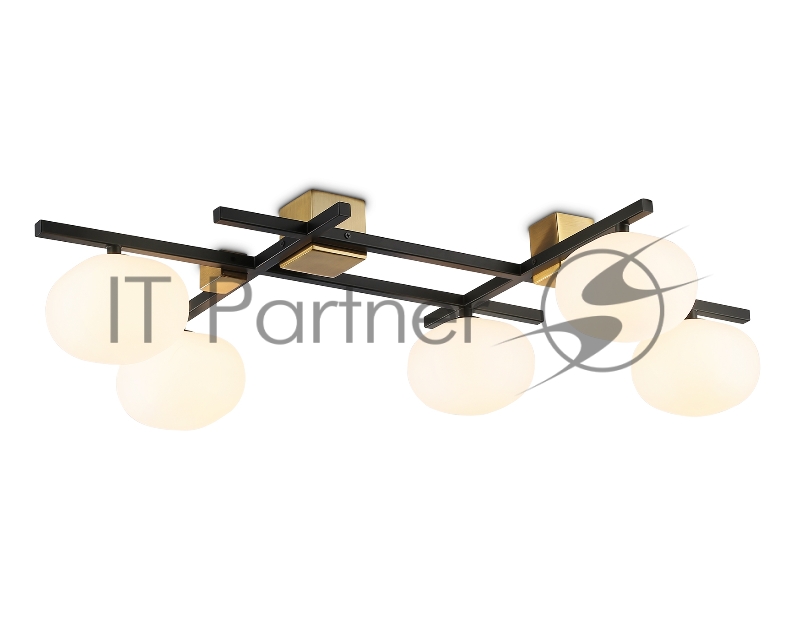 Светильник Ambrella light LH51015/5 BK/BS/FR черный/латунь/белый матовый G9*5 max 28W 800*560*170