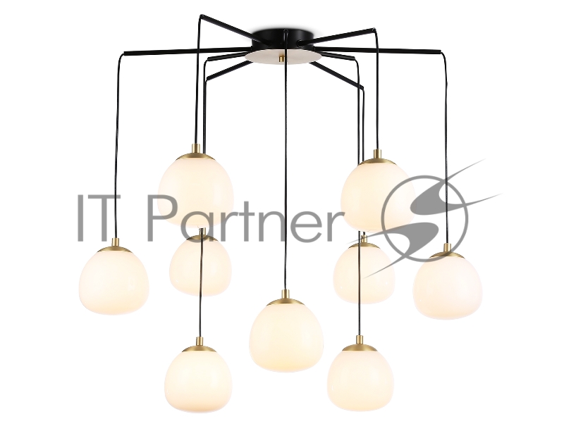 Светильник Ambrella light LH51001/6+3 SGD/BK/FR золотой песок/черный /белый матовый G9*9 max 28W D750*700