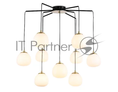 Светильник Ambrella light LH51001/6+3 SGD/BK/FR золотой песок/черный /белый матовый G9*9 max 28W D750*700