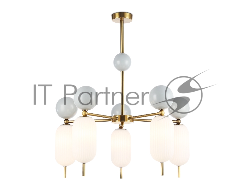 Светильник Ambrella light LH53104/5 BS/GR/FR латунь/серый/белый матовый G9*5 max 28W D650*750