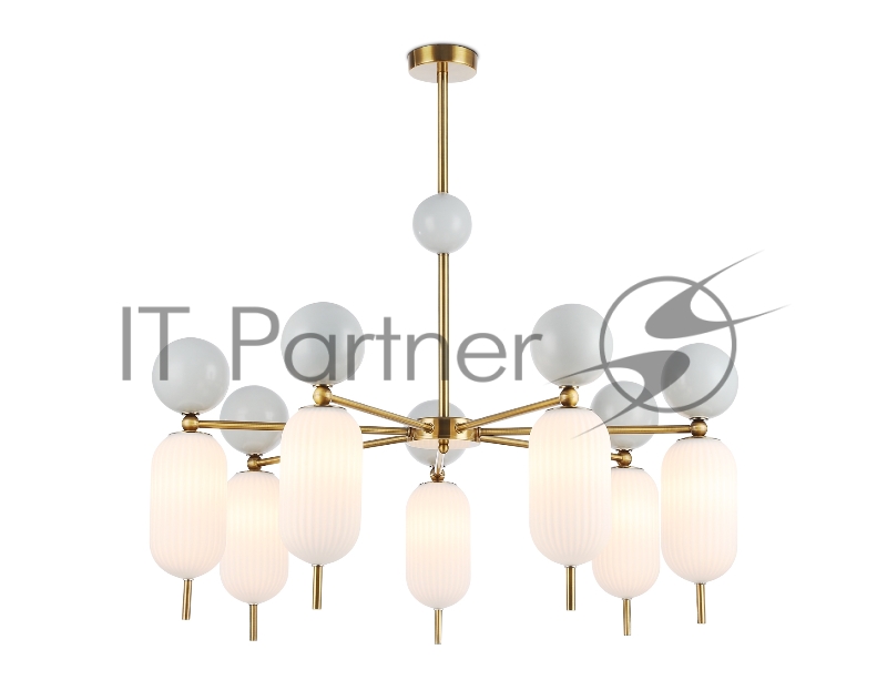 Светильник Ambrella light LH53106/7 BS/GR/FR латунь/серый/белый матовый G9*7 max 28W D800*800