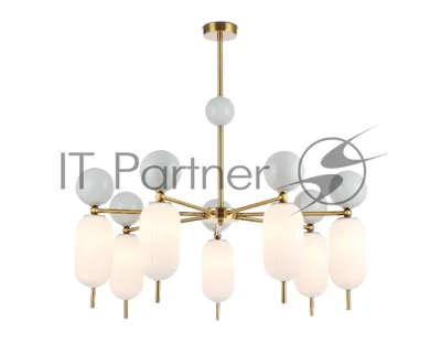 Светильник Ambrella light LH53106/7 BS/GR/FR латунь/серый/белый матовый G9*7 max 28W D800*800