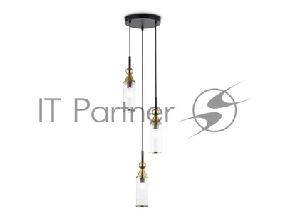 Светильник Ambrella light LH55252/3 BK/BS/CL черный/латунь/прозрачный E14*3 max 40W D230*1200