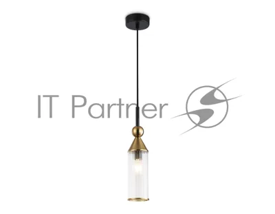 Светильник Ambrella light LH55251 BK/BS/CL черный/латунь/прозрачный E14 max 40W D65*1500