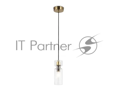 Светильник Ambrella light LH56111 BK/BS/CL черный/латунь/прозрачный E14 max 40W D65*1500