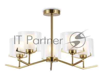 Светильник Ambrella light LH57007/5 BS/FR латунь/белый матовый E14/5 max 40W D690*390