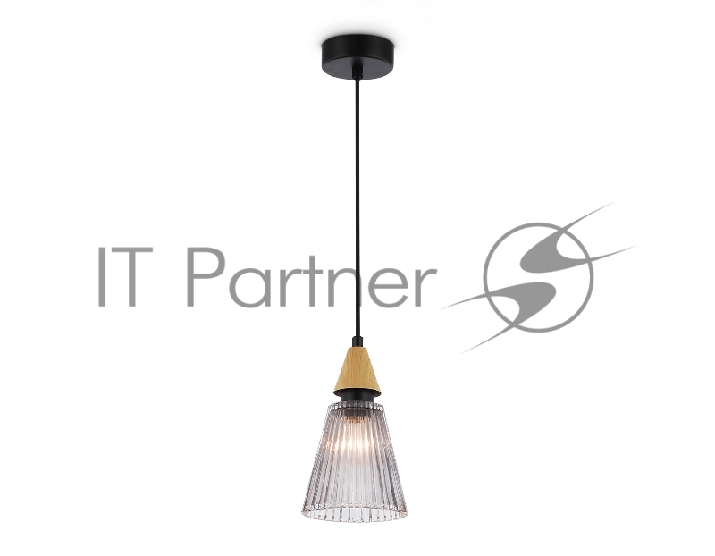 Светильник Ambrella light LH58111 BK/LW/SM черный/светлое дерево/дымчатый E14 max 40W D110*1500