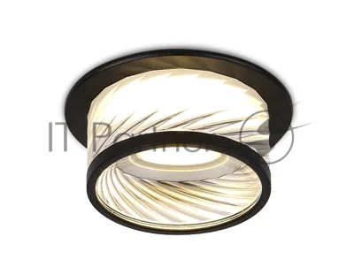 Светильник Ambrella light TN1252 SBK/CL черный песок/прозрачный GU5.3 D98*58