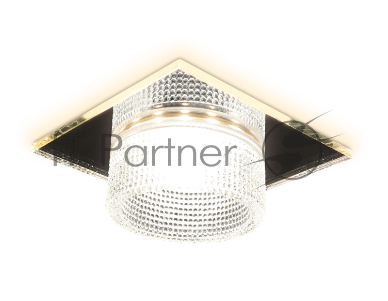 Светильник Ambrella light TN355 CH/CL хром/прозрачный GU5.3+3W (LED WHITE) 95*95*45